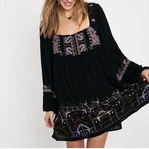 Free People Bohemian Black and Purple Dress New